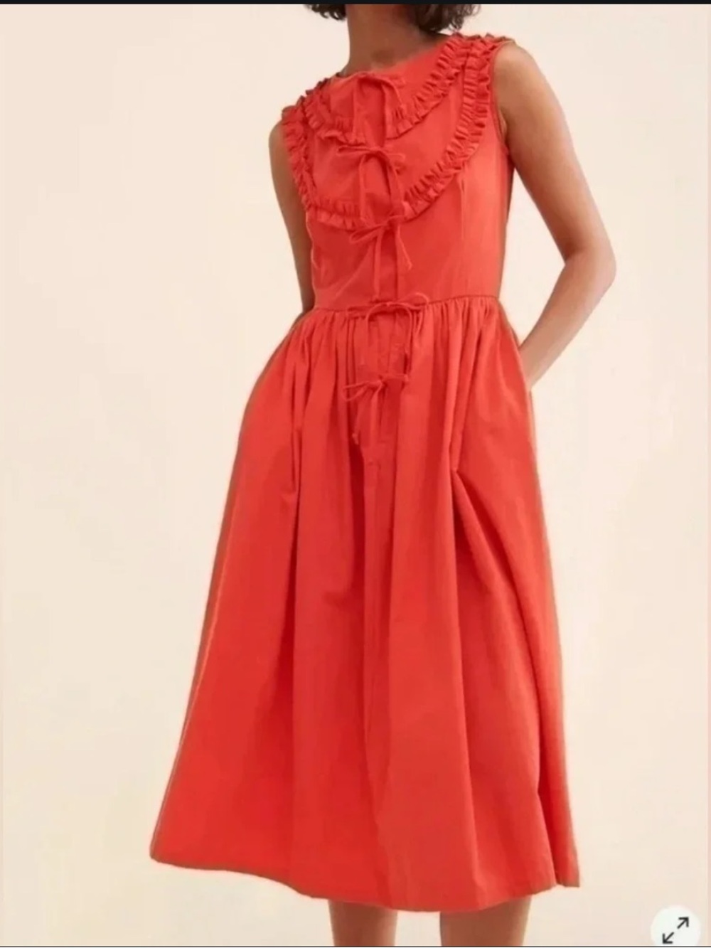 Anthropologie Naya Rea Via Midi Dress in Red Size 12